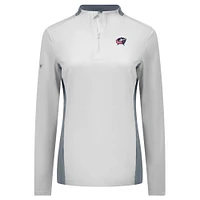 Haut à glissière quart de tour Moxie Insignia Core pour femme des Columbus Blue Jackets Levelwear blanc
