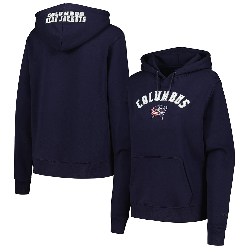 Pull à capuche en chenille classique Pro Standard Navy Columbus Blue Jackets pour femmes