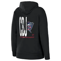 Women's WEAR by Erin Andrews Black Columbus Blue Jackets Sponge Full-Zip Hoodie