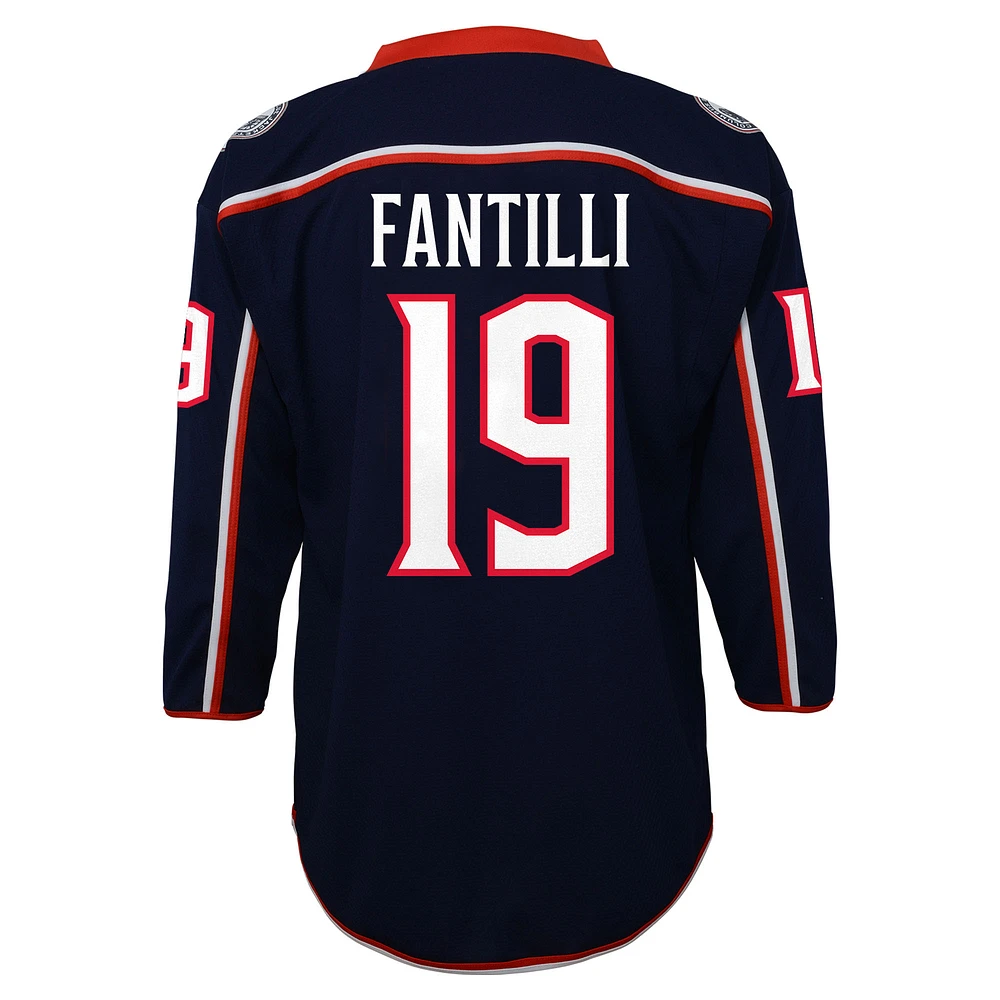 Youth Outerstuff Adam Fantilli Blue Columbus Jackets Alternate Replica Player Jersey