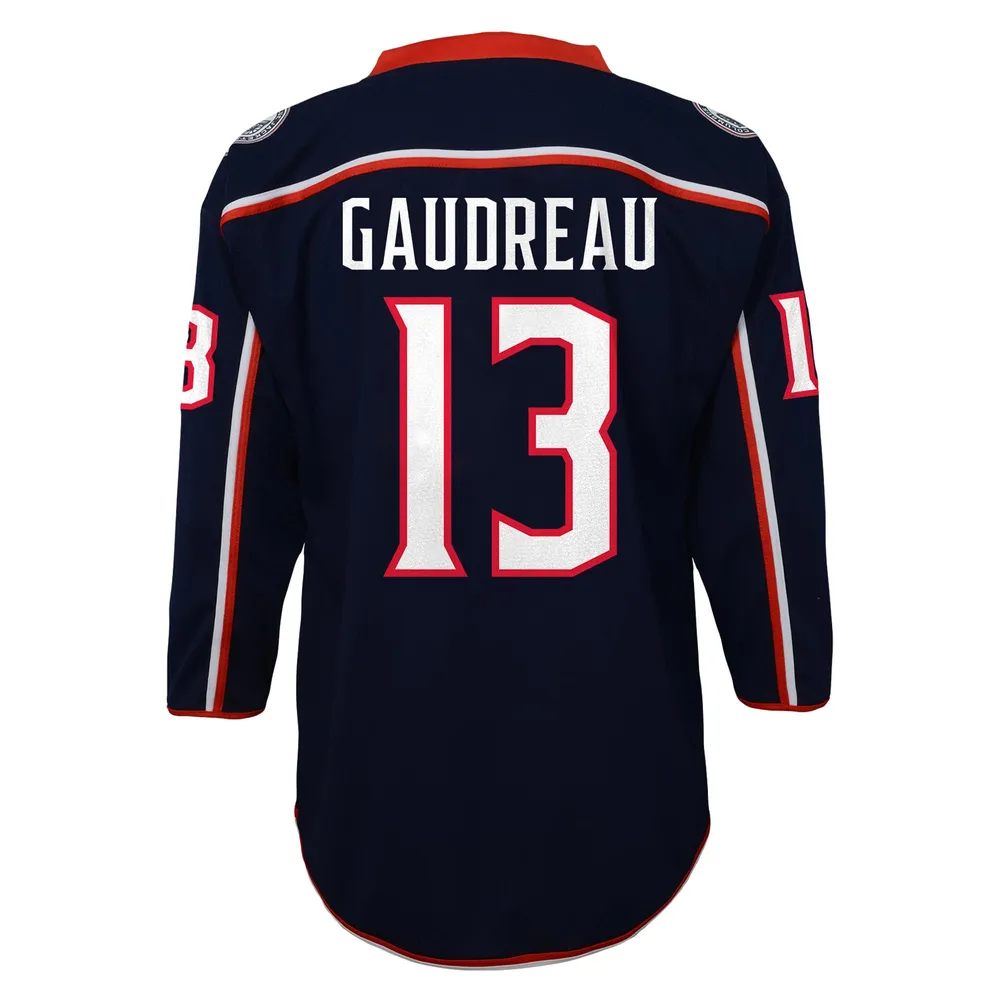 Maillot de joueur réplique Johnny Gaudreau bleu marine Columbus Blue Jackets pour jeunes