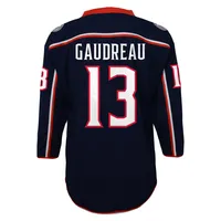 Maillot de joueur réplique Johnny Gaudreau bleu marine Columbus Blue Jackets pour jeunes