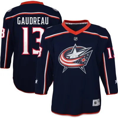 Maillot de joueur réplique Johnny Gaudreau bleu marine Columbus Blue Jackets pour jeunes