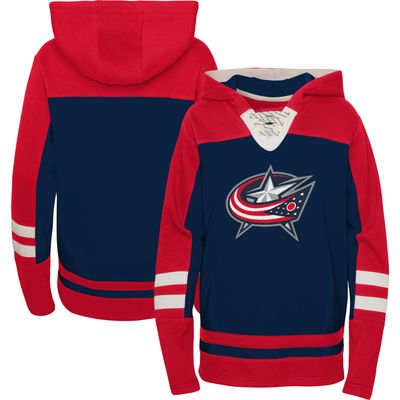 Youth Navy Columbus Blue Jackets Ageless Revisited Home Lace-Up Pullover Hoodie