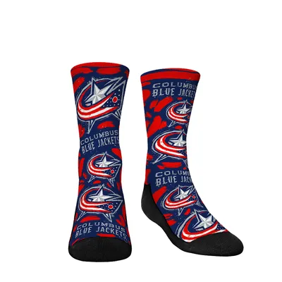 Columbus Blue Jackets Rock Em Socks Youth Allover Logo & Paint Crew Socks