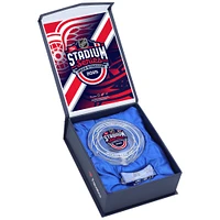 Columbus Blue Jackets vs. Detroit Red Wings Crystal Puck - Filled with Game-Used Ice from the 2025 NHL Stadium Series