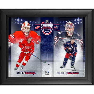Columbus Blue Jackets vs. Detroit Red Wings Framed 13" x 16" 2025 NHL Stadium Series Matchup Collage