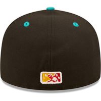 Men's New Era Black/Turquoise Veleros De Columbus Copa La Diversion 59FIFTY Fitted Hat