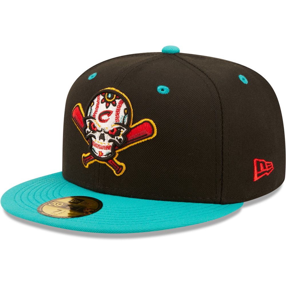 Men's New Era Black/Turquoise Veleros De Columbus Copa La Diversion 59FIFTY Fitted Hat