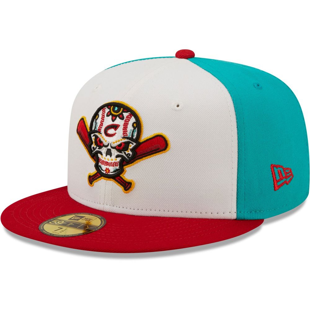 Men's New Era White/Red Veleros De Columbus Copa La Diversion 59FIFTY Fitted Hat