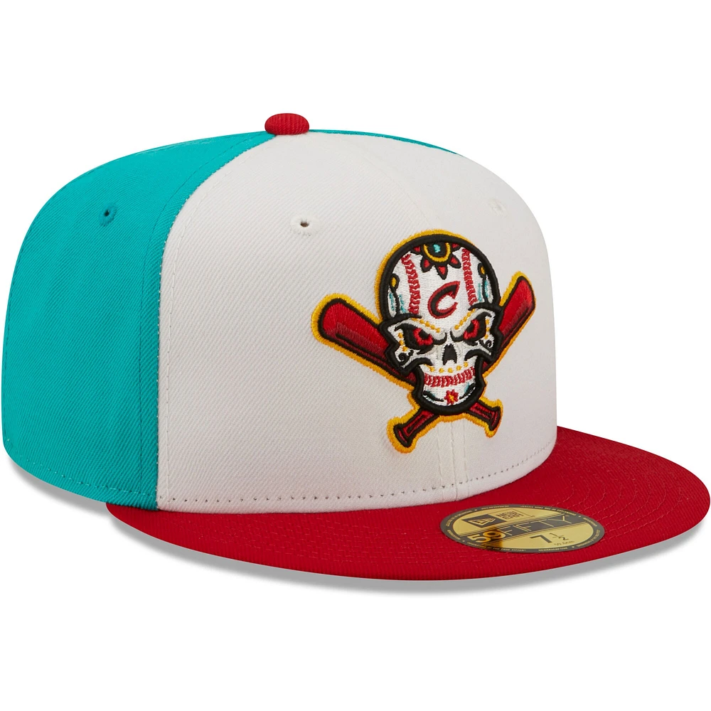Men's New Era White/Red Veleros De Columbus Copa La Diversion 59FIFTY Fitted Hat