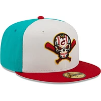 Men's New Era White/Red Veleros De Columbus Copa La Diversion 59FIFTY Fitted Hat