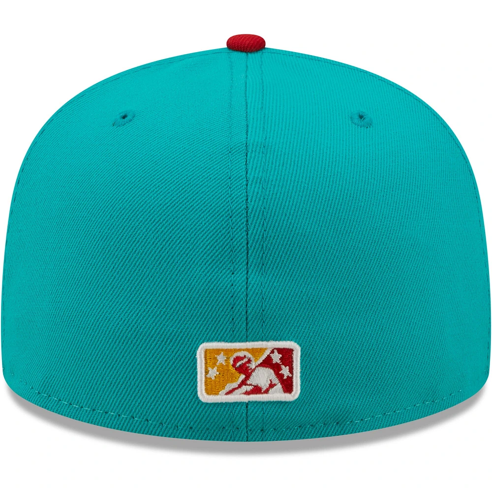 Men's New Era White/Red Veleros De Columbus Copa La Diversion 59FIFTY Fitted Hat