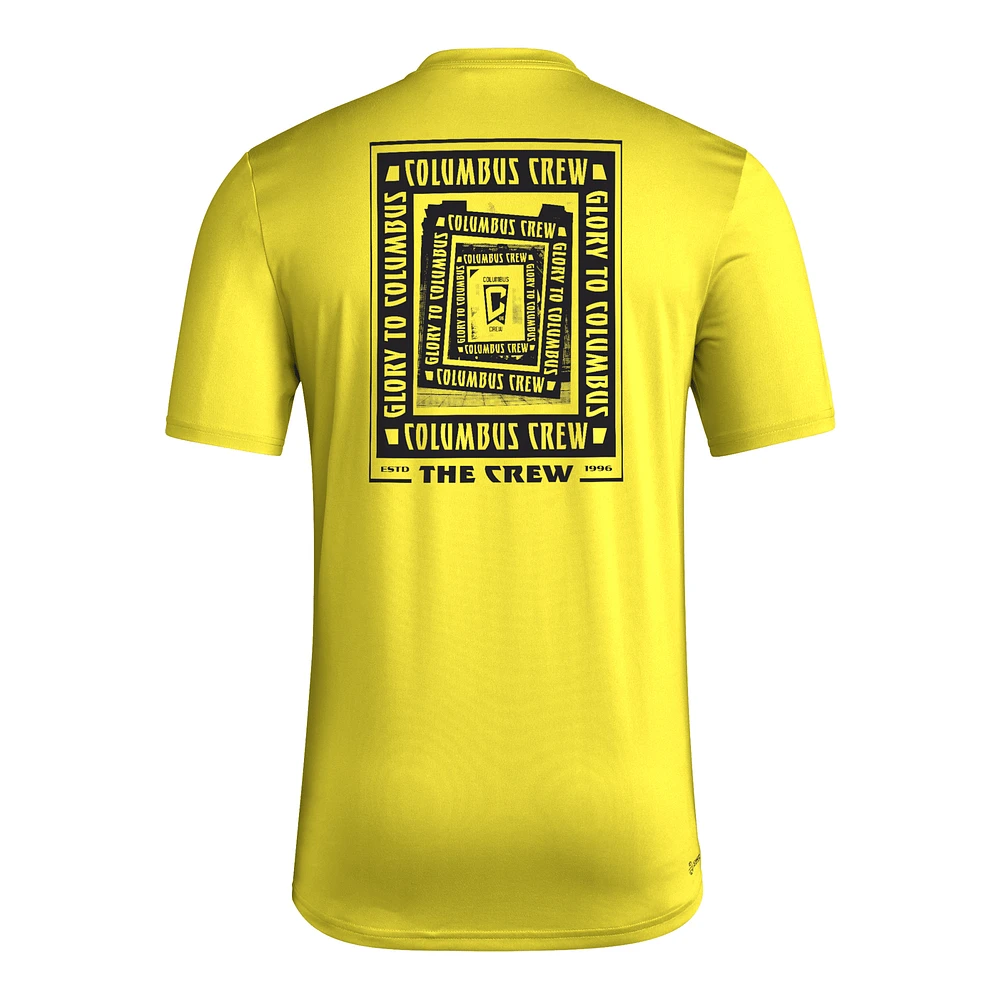 Men's adidas Gold Columbus Crew AEROREADY Local Wrap T-Shirt