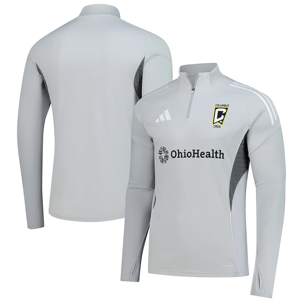 Men's adidas  Silver Columbus Crew 2025 Quarter-Zip Long Sleeve Training Top