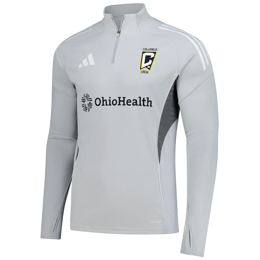 Men's adidas  Silver Columbus Crew 2025 Quarter-Zip Long Sleeve Training Top