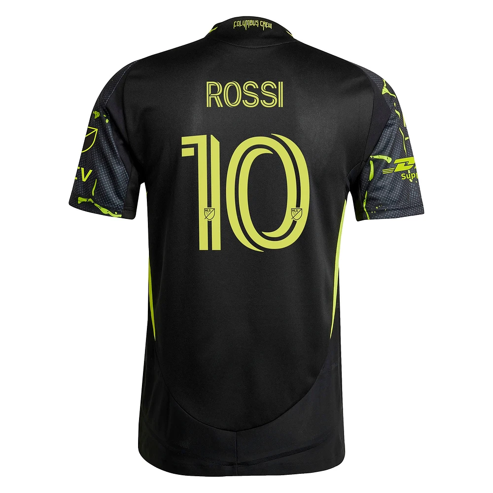 Men's adidas Diego Rossi Black Columbus Crew 2025 The Goosebumps Kit Authentic Player Jersey