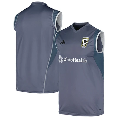 Maillot d'entraînement sans manches adidas Columbus Crew 2024 AREOREDY pour homme, gris