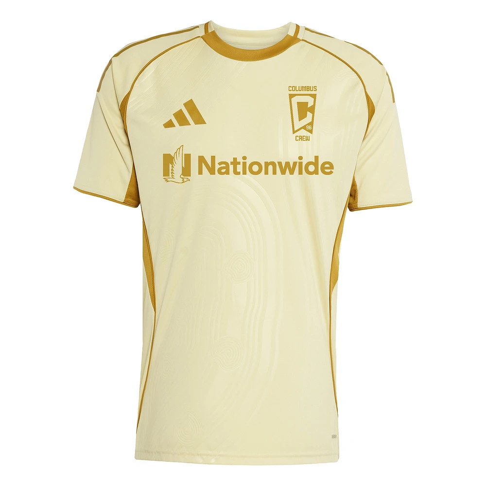 Men's adidas Tan Columbus Crew 2025 One Planet Pre-Match Top