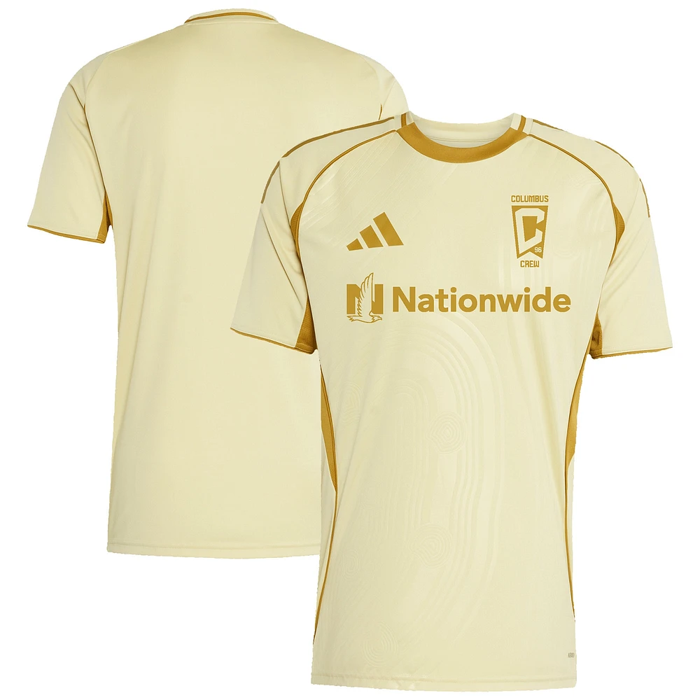 Men's adidas Tan Columbus Crew 2025 One Planet Pre-Match Top