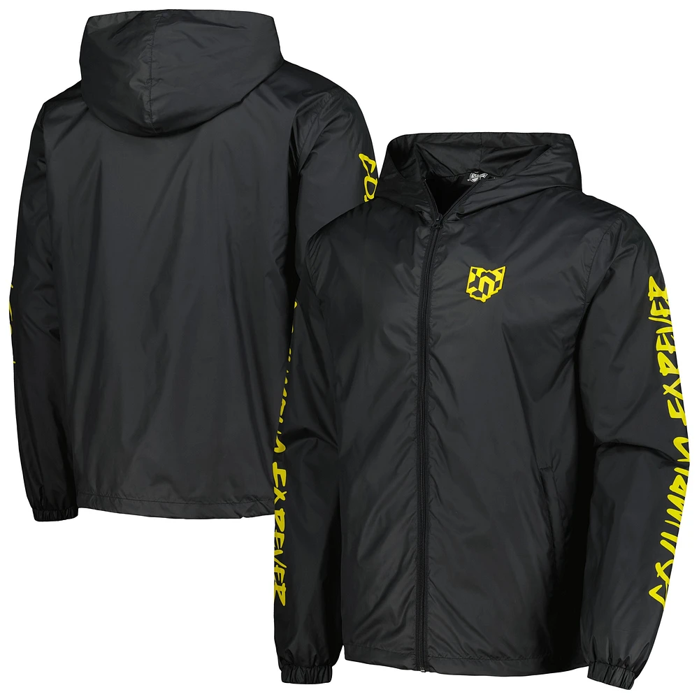 Men's Black Columbus Crew Graffiti Full-Zip Hoodie Windbreaker Jacket