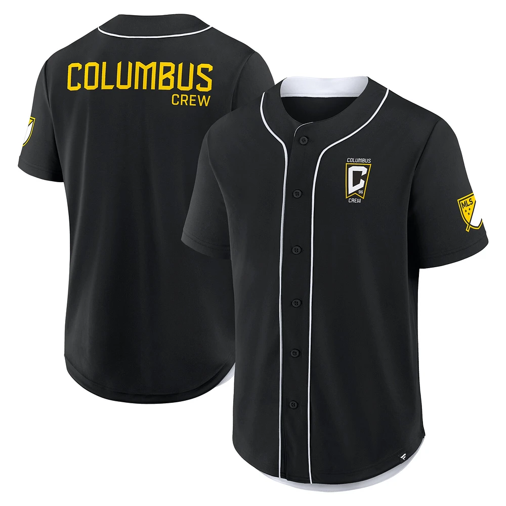 Men's Fanatics Black Columbus Crew Injury Time Baseball Jersey