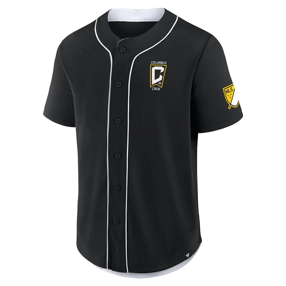 Men's Fanatics Black Columbus Crew Injury Time Baseball Jersey