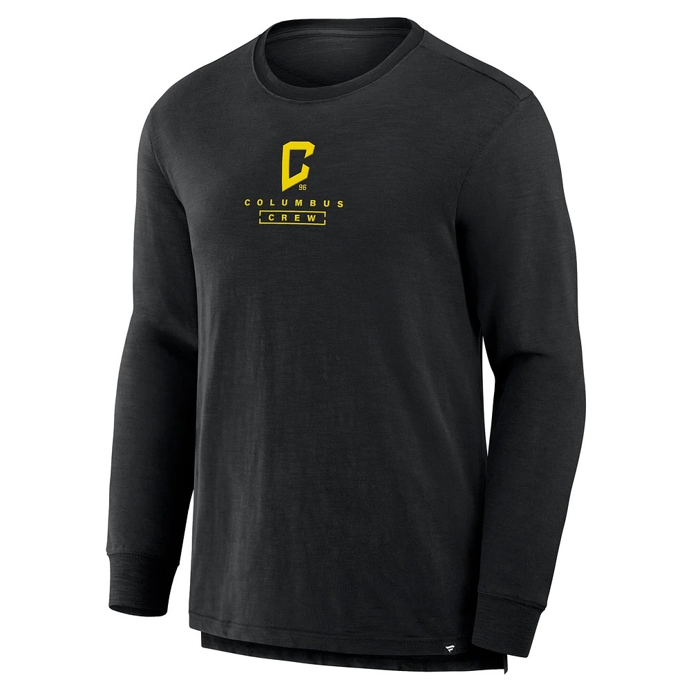 T-shirt à manches longues noir Columbus Crew Lob Attempt Stadium Slub pour homme Fanatics