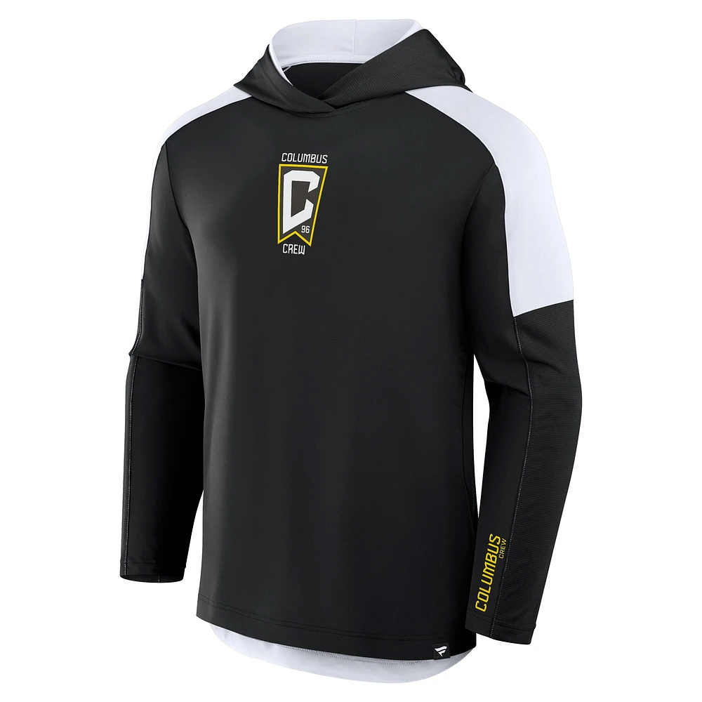 Men's Fanatics Black Columbus Crew Red Card Transitional Pullover Hoodie