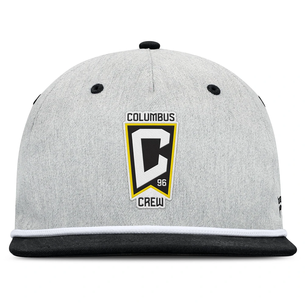 Men's Fanatics Heather Gray Columbus Crew Chip Golfer Snapback Hat