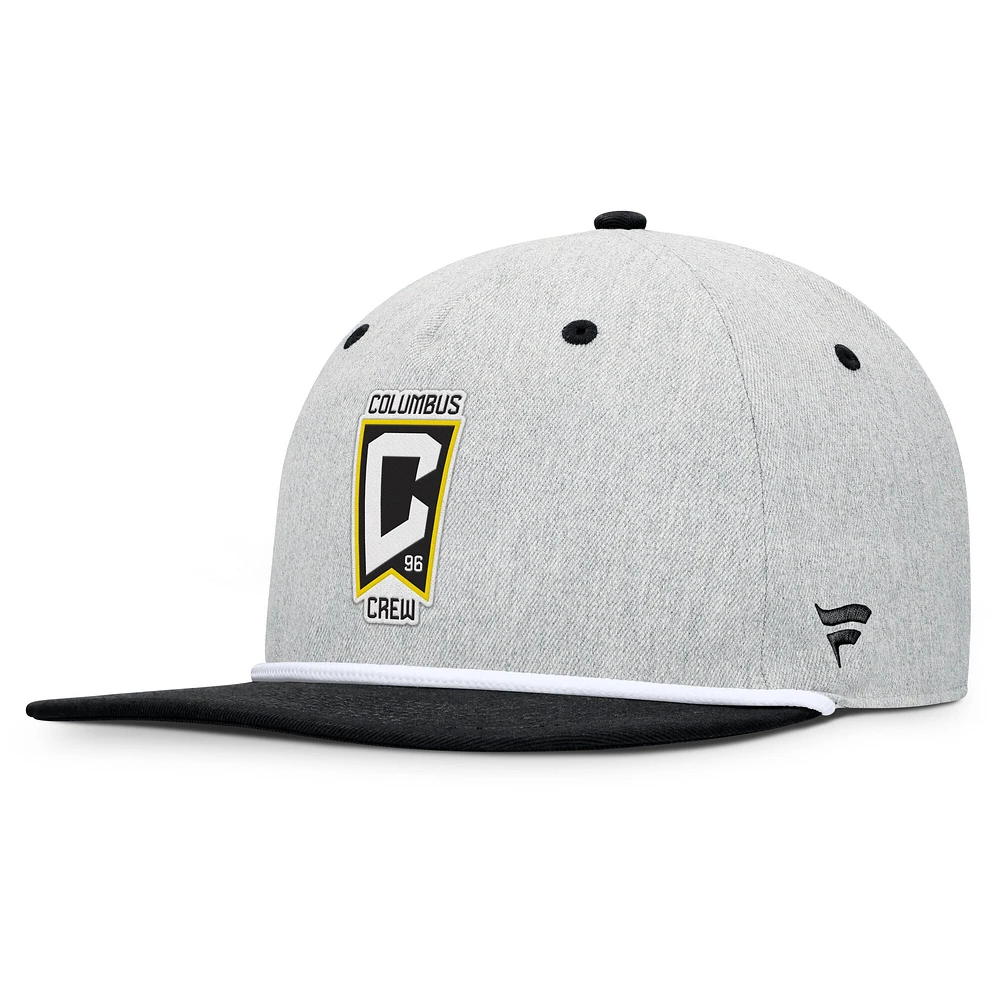 Men's Fanatics Heather Gray Columbus Crew Chip Golfer Snapback Hat