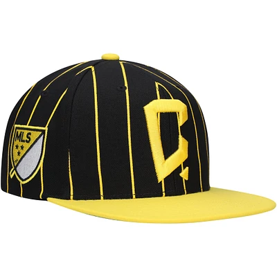 Men's Mitchell & Ness Black Columbus Crew Team Pin Snapback Hat