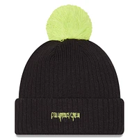 Bonnet en tricot à revers et pompon Columbus Crew 2025 Jersey Hook de New Era pour homme