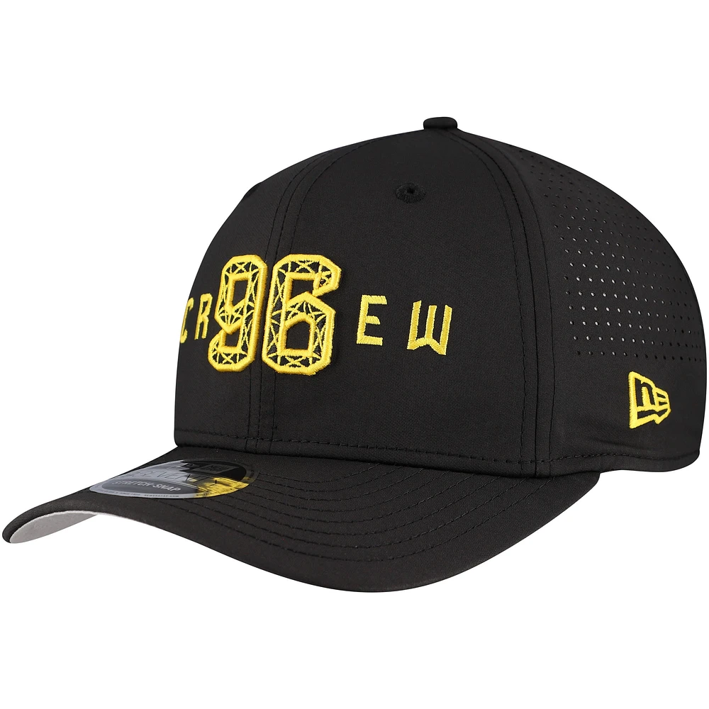 Casquette réglable à bouton-pression extensible Columbus Crew 9SEVENTY COOLERA New Era noire pour hommes