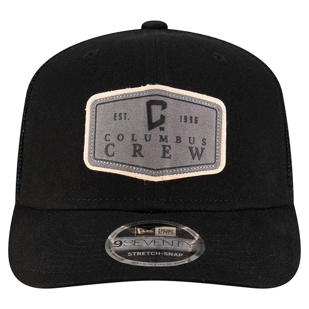 Men's New Era  Black Columbus Crew Labeled 9SEVENTY Trucker Stretch-Snap Adjustable Hat