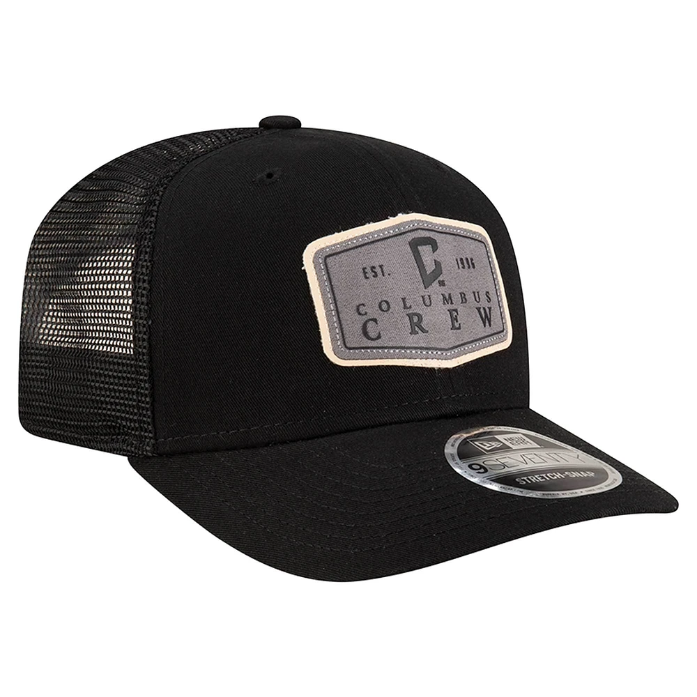 Men's New Era  Black Columbus Crew Labeled 9SEVENTY Trucker Stretch-Snap Adjustable Hat