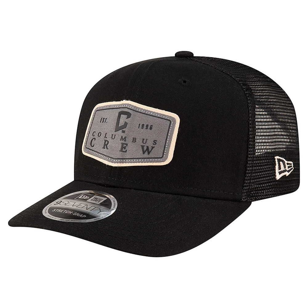 Men's New Era  Black Columbus Crew Labeled 9SEVENTY Trucker Stretch-Snap Adjustable Hat