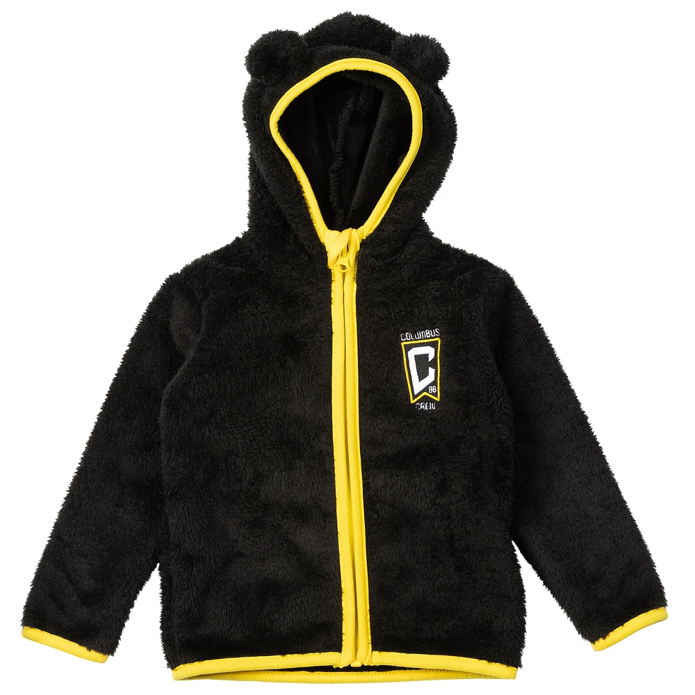 Sweat à capuche entièrement zippé Columbus Crew Tie-Breaker Teddy noir pour tout-petits Sport Design Sweden