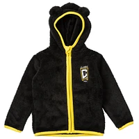 Sweat à capuche entièrement zippé Columbus Crew Tie-Breaker Teddy noir pour tout-petits Sport Design Sweden