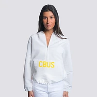 Women's Lusso  White Columbus Crew Paige Half-Zip Hooded Jacket