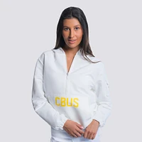Women's Lusso  White Columbus Crew Paige Half-Zip Hooded Jacket