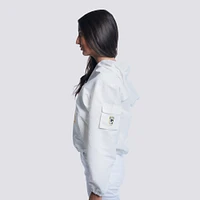 Women's Lusso  White Columbus Crew Paige Half-Zip Hooded Jacket
