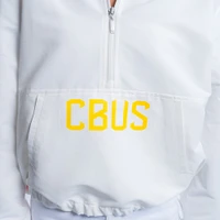 Women's Lusso  White Columbus Crew Paige Half-Zip Hooded Jacket