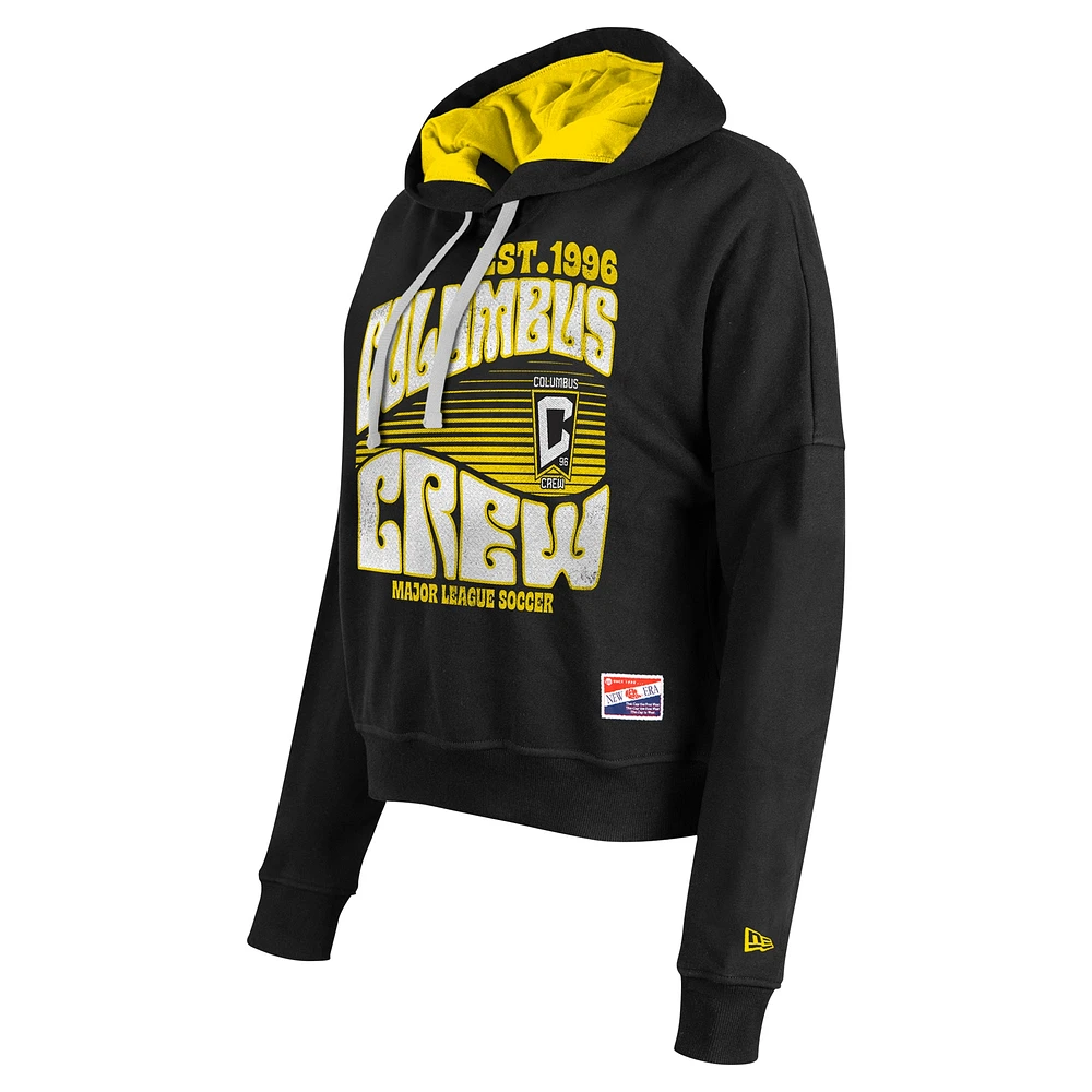 Women's 5th & Ocean by New Era Black Columbus Crew Throwback Pullover Hoodie