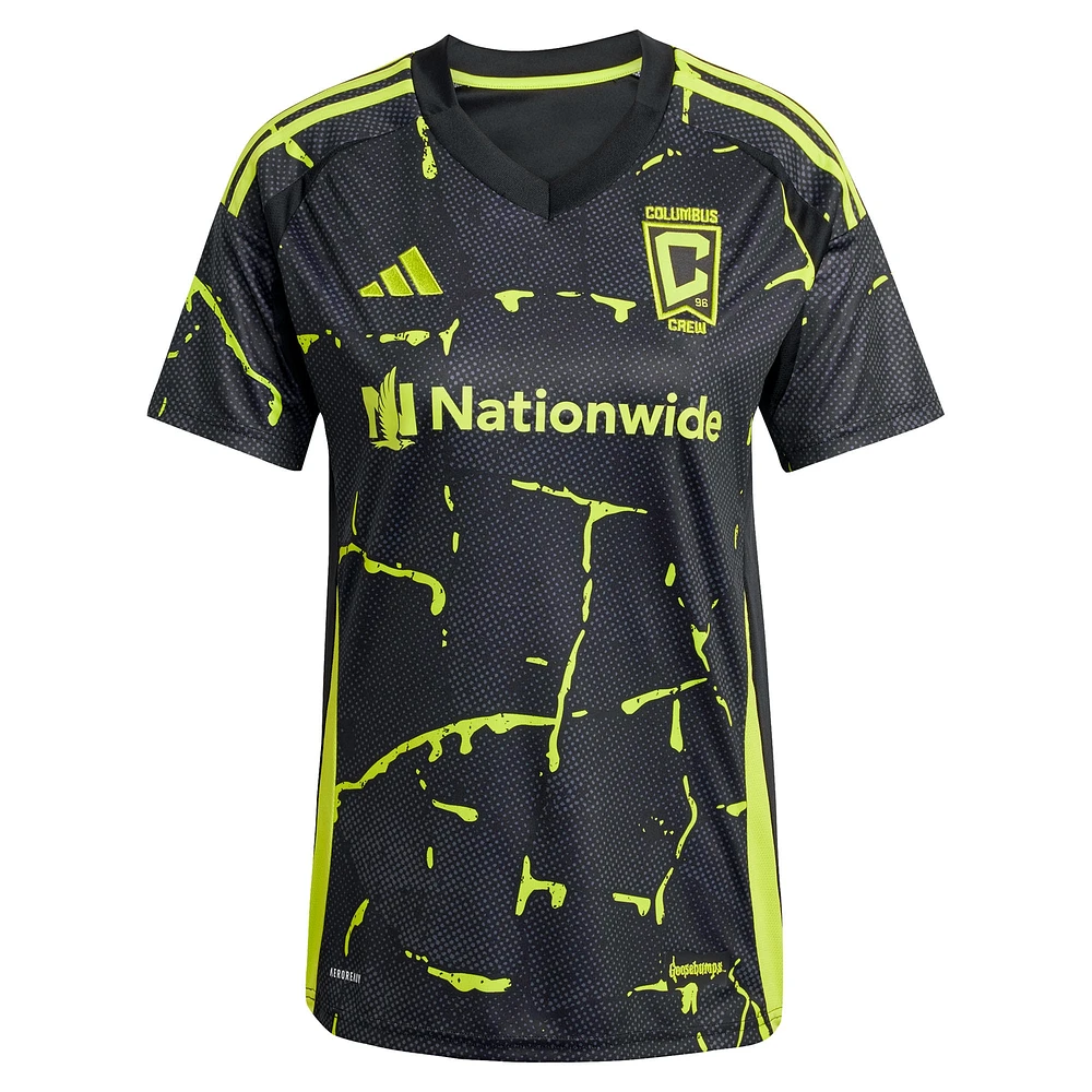 Women's adidas Diego Rossi Black Columbus Crew 2025 The Goosebumps Kit Replica Player Jersey