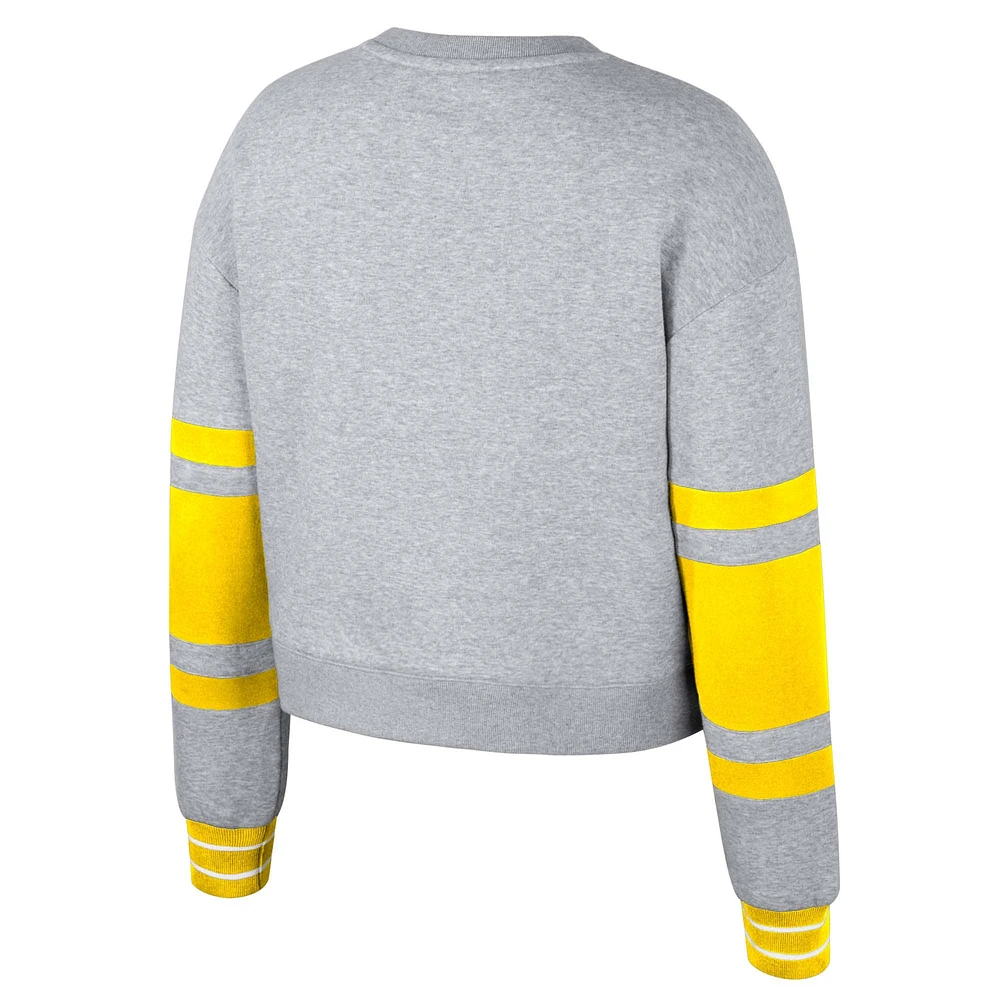 Women's Stadium Essentials Heather Gray Columbus Crew Scrimmage Cropped Pullover Sweatshirt