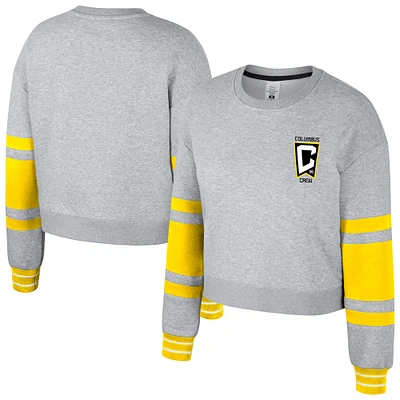 Women's Stadium Essentials Heather Gray Columbus Crew Scrimmage Cropped Pullover Sweatshirt
