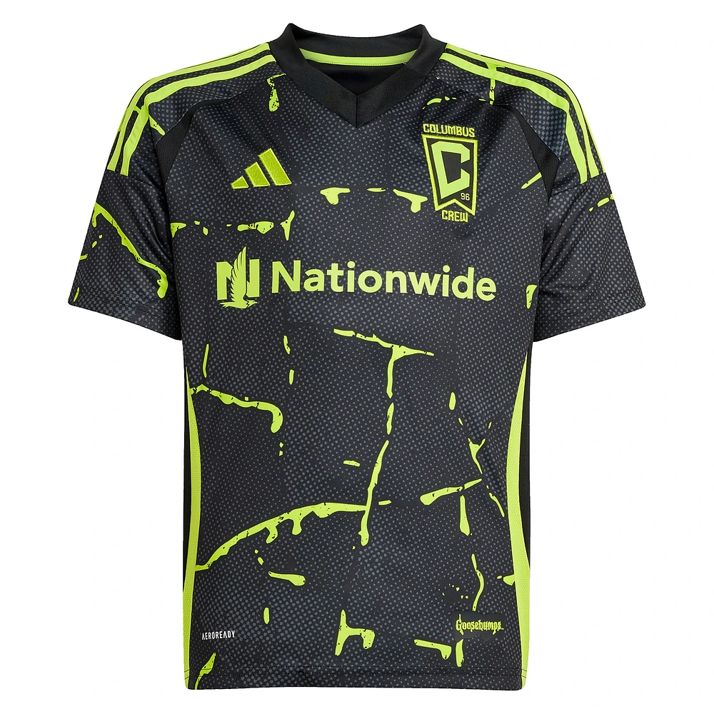Youth adidas Diego Rossi Black Columbus Crew 2025 The Goosebumps Kit Replica Player Jersey