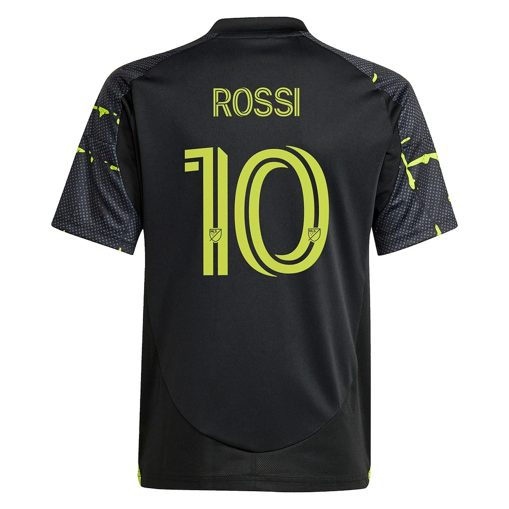 Youth adidas Diego Rossi Black Columbus Crew 2025 The Goosebumps Kit Replica Player Jersey