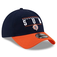 Casquette ajustable unisexe New Era bleu marine/orange Connecticut Sun 2025 WNBA Draft 9TWENTY